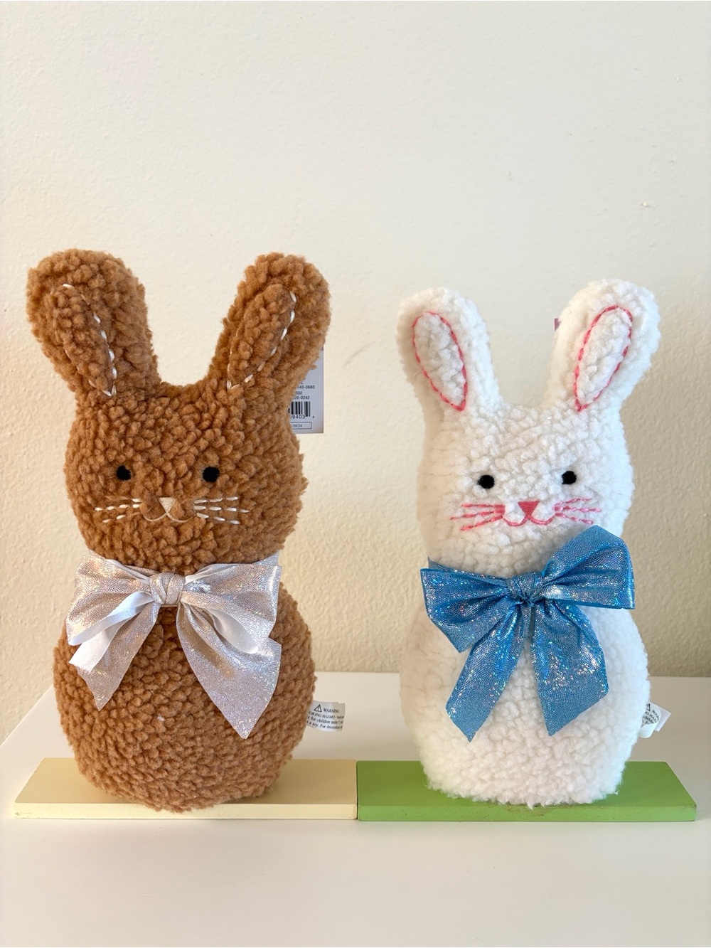 🆕 Target Spritz Plush Sherpa Decorative Bunnies (Brown and White)